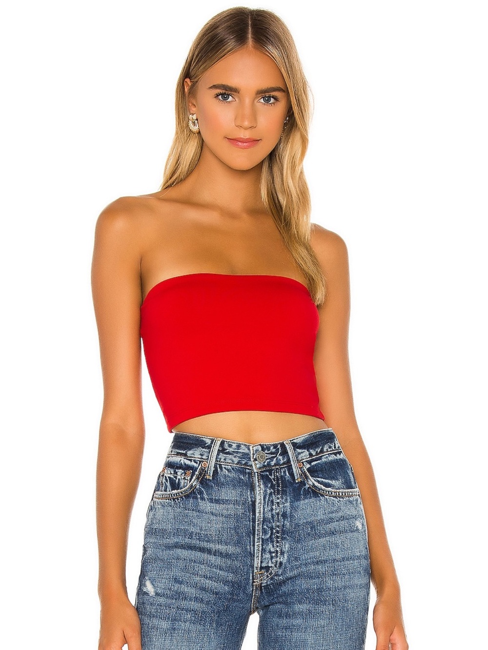 Susana Monaco Red Tube Crop Top